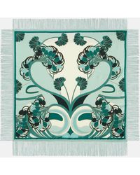 La DoubleJ - Fringed Printed Silk Twill Scarf - Lyst