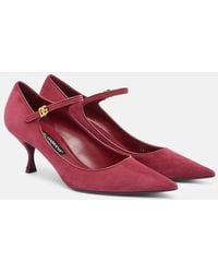 Dolce & Gabbana - Mary-Jane-Pumps Dg Aus Veloursleder - Lyst