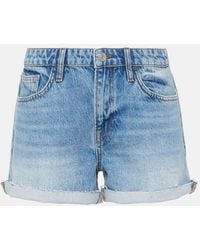 FRAME - Short Le Grand Garcon A Taille Haute En Jean - Lyst