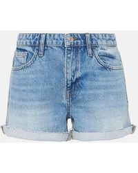 FRAME - High-Rise Jeansshorts Le Grand Garcon - Lyst