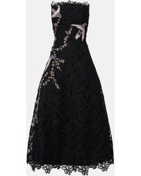 Costarellos - Embroidered Lace Midi Dress - Lyst