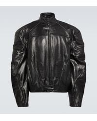Balenciaga - Leather Biker Jacket - Lyst