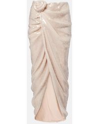 ROTATE BIRGER CHRISTENSEN - Rositana Floral-Applique Sequined Wrap Skirt - Lyst