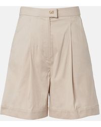 Max Mara - Medeola Pleated Cotton-Blend Bermuda Shorts - Lyst