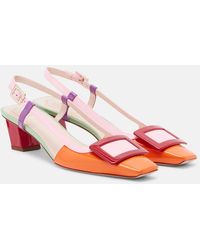 Roger Vivier - Belle Vivier Leather Slingback Pumps - Lyst