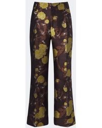 La DoubleJ - Hendrix Floral Jacquard Straight Pants - Lyst