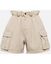 Miu Miu - Shorts cargo de algodon de tiro alto - Lyst
