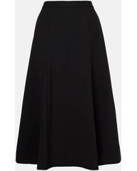Carolina Herrera - High-Rise Wool-Blend Midi Skirt - Lyst