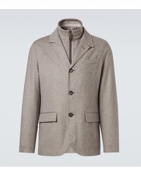 Herno - Layered Silk And Cashmere Blazer - Lyst