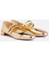 Christian Louboutin - Sweet Jane Mirrored Leather Mary Jane Flats - Lyst