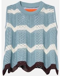 La DoubleJ - Crop Top En Coton A Motif Chevron - Lyst
