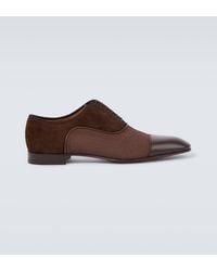 Christian Louboutin - Greggo Leather-trimmed Suede Oxford Shoes - Lyst