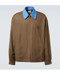 Miu Miu - Jacke Aus Schurwoll-Gabardine - Lyst