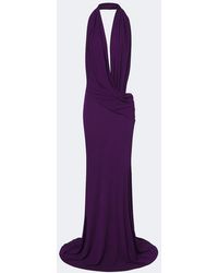Alex Perry - Draped Halterneck Jersey Gown - Lyst