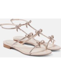 Rene Caovilla - Caterina Bow-detail Embellished Leather Sandals - Lyst