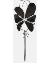Area - Crystal-Embellished Halterneck Top - Lyst