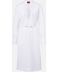 Gucci - Cotton Poplin Shirt Dress With Embroidery, Ready-To-Wear - Lyst