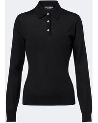 Dolce & Gabbana - Embellished Cashmere Polo Sweater - Lyst