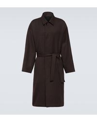 Lemaire - Wool And Linen Gabardine Overcoat - Lyst