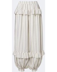 Chloé - Ruffled Striped Silk-Blend Balloon Pants - Lyst