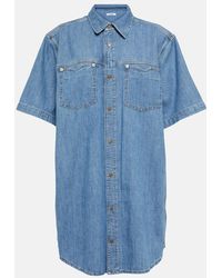 RE/DONE - Oversized Cotton Denim Shirt Dress - Lyst