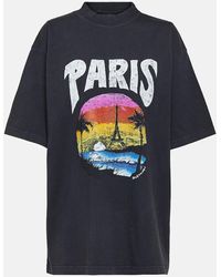 Balenciaga - T-shirt Paris Tropical in cotone - Lyst