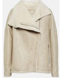 Isabel Marant - Giacca Abeliki in suede con shearling - Lyst