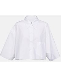 MM6 by Maison Martin Margiela - Cotton Cropped Shirt - Lyst