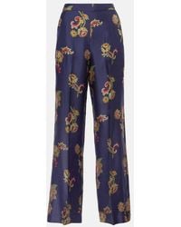 Etro - Silk Palazzo Pants - Lyst