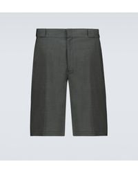 Prada - Tailored Wool Poplin Bermuda Shorts - Lyst