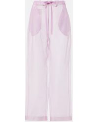 KHAITE - Trenton Silk-Blend Organza Wide-Leg Pants - Lyst