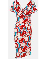 Diane von Furstenberg - Havana Wrap-effect Printed Jersey Dress - Lyst