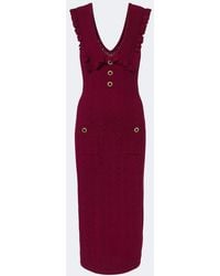 Alessandra Rich - Ruffled Knitted Pointelle Midi Dress - Lyst