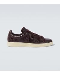 Tom Ford - Warwick Croc-Effect Leather Sneakers - Lyst