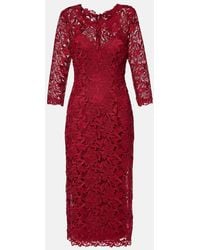 Carolina Herrera - Vestido Midi De Encaje - Lyst