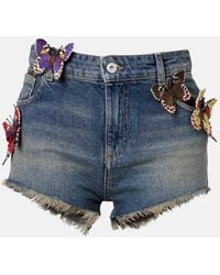 Blumarine - Embroidered Denim Short - Lyst