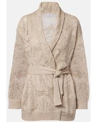 Brunello Cucinelli - Wickel-Cardigan Aus Leinen Und Baumwolle - Lyst