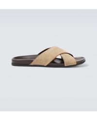 Manolo Blahnik - Chiltern Suede Slides - Lyst