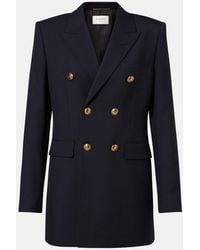 Saint Laurent - Double-Breasted Wool Gabardine Blazer - Lyst