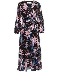 Diane von Furstenberg - Jaxson Floral Crepe Midi Dress - Lyst