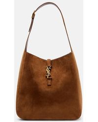 Saint Laurent - Le 5 A 7 Supple Large Suede Shoulder Bag - Lyst