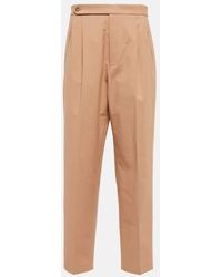 Tod's - High-rise Wide-leg Cotton-blend Pants - Lyst