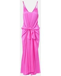 JW Anderson - Gathered Silk Maxi Dress - Lyst