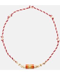 Marie Lichtenberg - Halskette mit 14kt Gelbgold, Emaille und Diamanten - Lyst