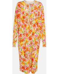 Dries Van Noten - Floral-print Jersey Midi Dress - Lyst