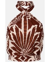 Poupette - Suma Printed Cotton Crop Top - Lyst