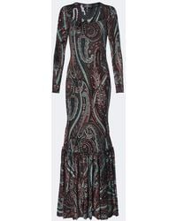 Etro - Paisley Jersey And Chenille Gown - Lyst