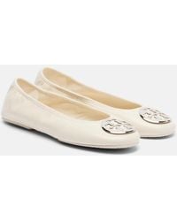 Tory Burch - Reva Travel Leather Ballet Flats - Lyst
