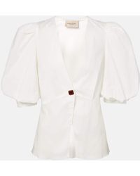 Adriana Degreas - Cropped-Bluse Solid Aus Baumwolle - Lyst