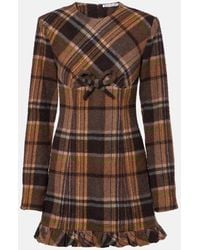Acne Studios - Vestido Corto En Mezcla De Lana A Cuadros - Lyst